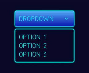 Blue neon dropdown.