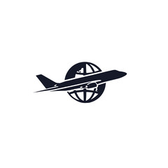 Airplane icon representing air travel and adventure  