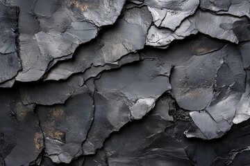 Fototapeta premium Abstract rough black texture with cracked shapes and topaz highlights for creative design