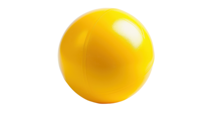 Yellow inflatable gym ball isolated on transparent background