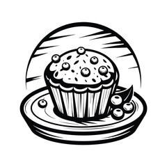 Vector illustration of cupcakes muffins and cakes with sweet toppings