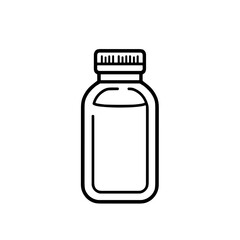 Obraz premium medicine bottle outline illustration on white background - 