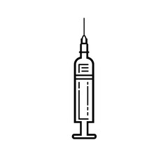 medical syringe illustration on a white background  