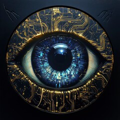 Fototapeta premium Cybernetic Eye Futuristic Digital Vision