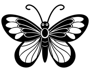 Cartoon butterfly outline kids coloring book page line art drawing Vector illustrations. International Children's Book Day
