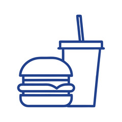 Burger and Drink Icon Vector Design.