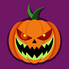 Halloween spooky pumpkin character art vector design