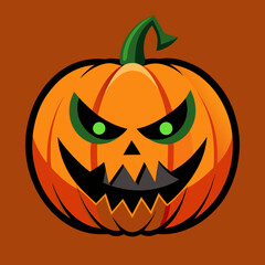 Halloween spooky pumpkin character art vector design