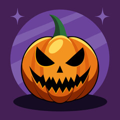 Halloween spooky pumpkin character art vector design