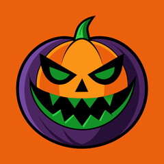 Halloween spooky pumpkin character art vector design
