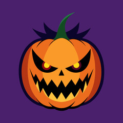 Halloween spooky pumpkin character art vector design