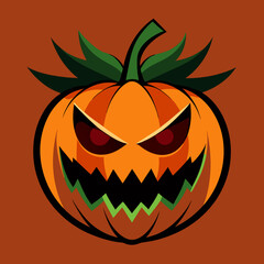 Halloween spooky pumpkin character art vector design
