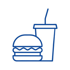 Burger and Drink Icon Vector Design.