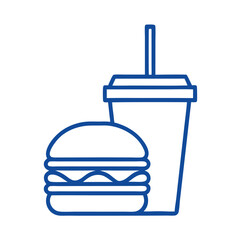 Burger and Drink Icon Vector Design.