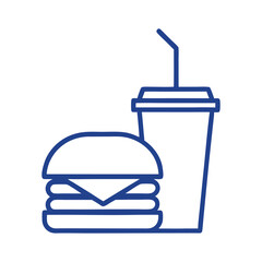 Burger and Drink Icon Vector Design.