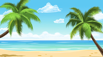 Fototapeta premium tropical palm trees on the beach