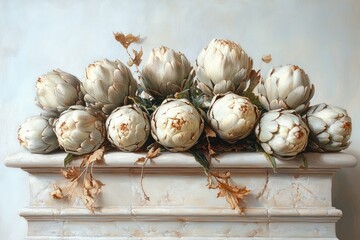 Fresh Jerusalem Artichokes on White Background with Soft Lighting and Minimalist Composition