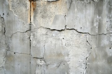Obraz premium Gray concrete surface with rough texture, visible cracks, and weathered appearance, evoking industrial atmosphere. Neural network AI generated