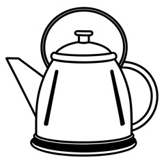 Geometric Kettle Line Art Style