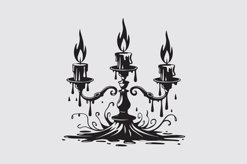 Dripping Candles Silhouette Vector