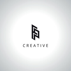Abstract Letter FP PF Monogram Logo Template With Vector Eps.