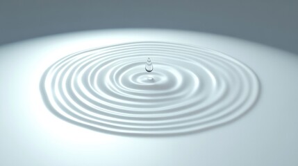 Fototapeta premium Ripples expand outward from central drop, creating mesmerizing p