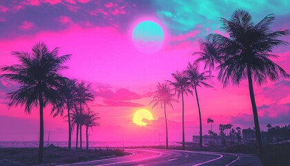 Embrace the retro vibe that defines the outrun culture of the era.