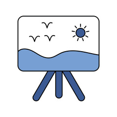 Painting lineal color line icon with white background vector stock illustration