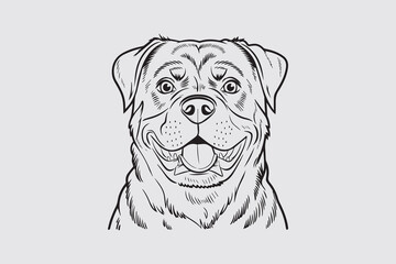 Happy Rottweiler dog Silhouette Vector