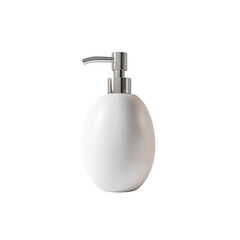 Obraz premium A sleek, modern soap dispenser featuring an oval shape with a polished silver pump.