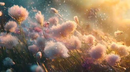 Swaying grass flowers move lightly in the wind, reflecting the deep ties that bind flora, fauna, and the environment as one unified system.
