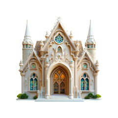 Obraz premium A detailed, ornate building with spires, intricate design, and stained glass windows, showcasing a blend of architectural elegance.