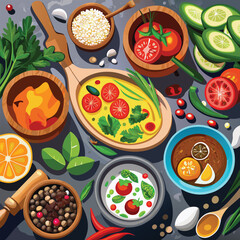 Italian pizza with vegetables and mozzarella, a delicious meal