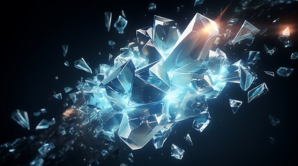 Glowing Crystal Shards in Motion
