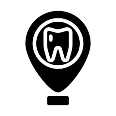 dental care location. This is a vector single icon with a solid style. Suitable for any purpose, such as website design, mobile app design, logo design, pattern design, etc.