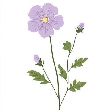 purple flower stem with buds clip art preview