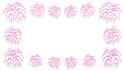 Pink Fireworks Frame Pixel Art