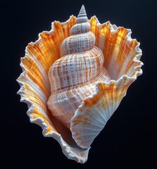 Obraz premium Hyper-realistic Seashell Conus Omaria Patonganus Detail with Natural Lighting
