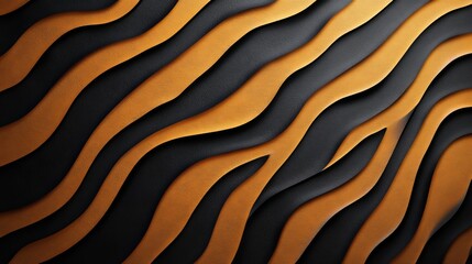 Elegant Close Up of Luxurious Black and Gold Wallpaper Showcasing Rich Textures and Patterns