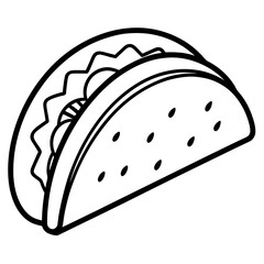 Geometric Line Art Taco Vector Concept