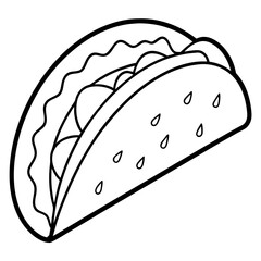 Geometric Line Art Taco Vector Concept