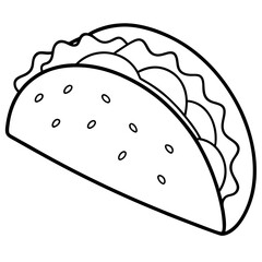 Geometric Line Art Taco Vector Concept