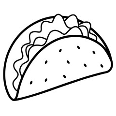 Geometric Line Art Taco Vector Concept