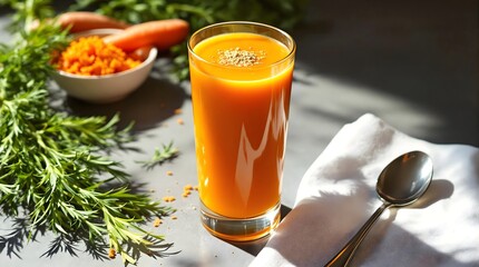 Traditional Carrot Juice with Condensed Milk and Nutmeg (Jamaican Cuisine)