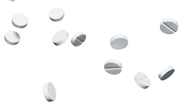 Medical Pills Transparent Overlay 3D Render