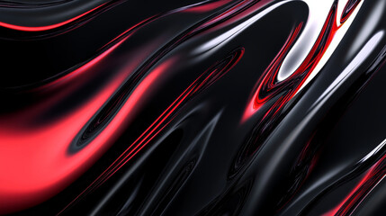 An abstract black and red wave design exudes modern elegance and a futuristic, luxurious feel.