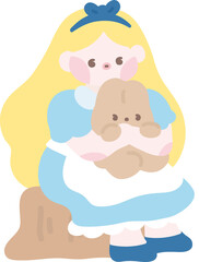 Whimsical Alice in Wonderland Illustration – Fantasy Fairy Tale Art