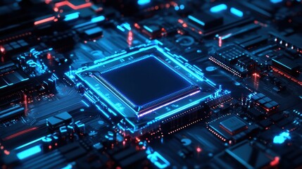 Fototapeta premium CPU Microchip for Artificial Intelligence