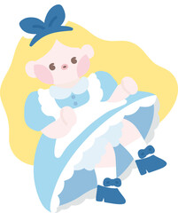 Whimsical Alice in Wonderland Illustration – Fantasy Fairy Tale Art