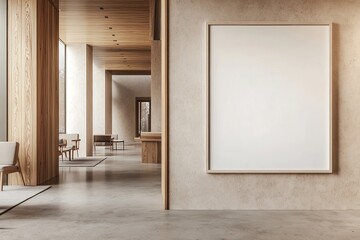 Modern minimalist interior with empty poster
